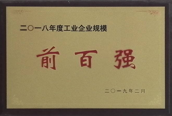 2018年度工业企业规模前百强